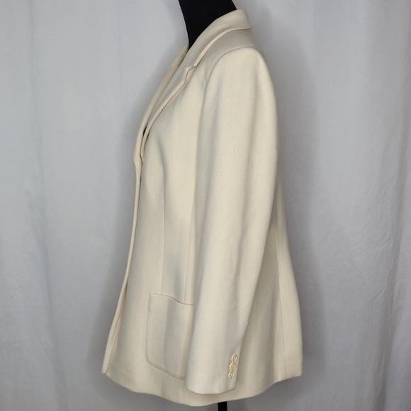 Nordstrom Wool Cashmere Blend Cream Blazer - Size 14 - Picture 2 of 14